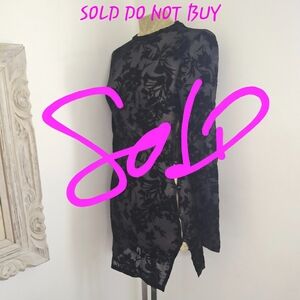 Sheer Black Velvet Floral Longsleeve Stripper Dress Goth WhimsyGoth Fairycore XS